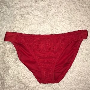 Red detailed swimsuit bottoms